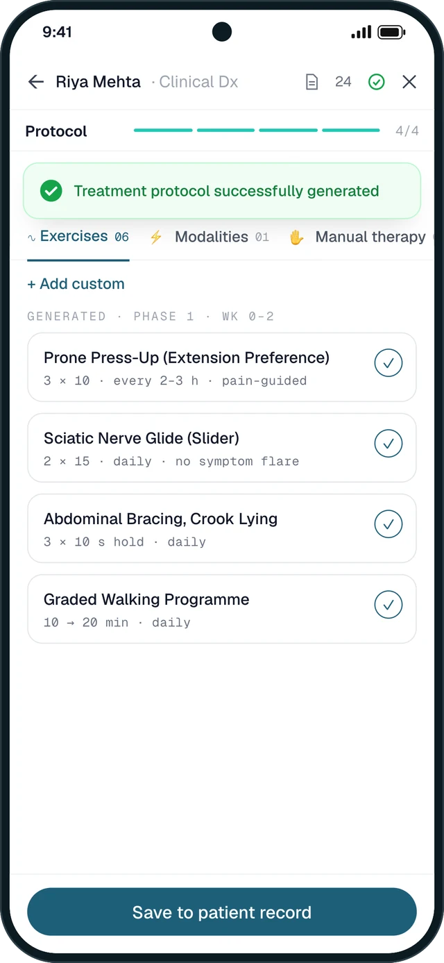 Generated protocol on the phone